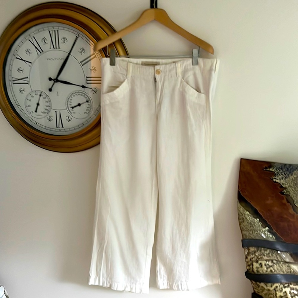 Pilcro & Letterpress white linen blend pants - 12P